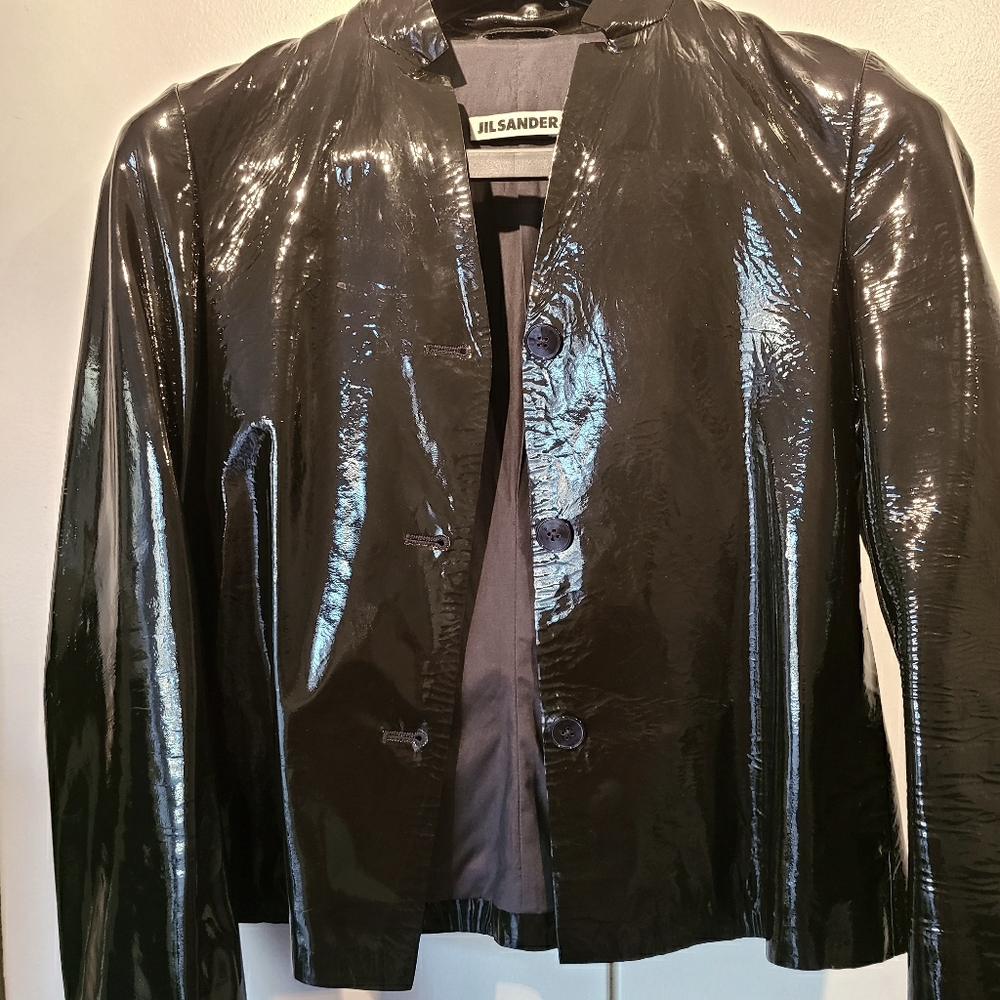 Authentic Jil Sander patent leather jacket size 34